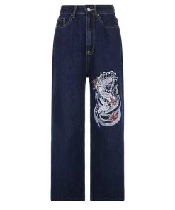 Own Saviour Blue Dragon Embroidery Jeans New In