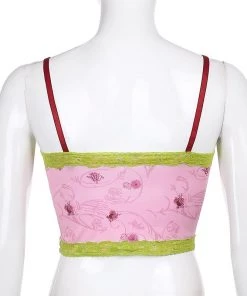 Own Saviour Rose Contrast Cami Crop Tees + Tops