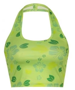 Own Saviour Green Leaf Halter Crop New In