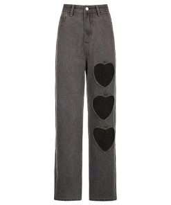 Own Saviour Grey Heart Cut Out Jeans