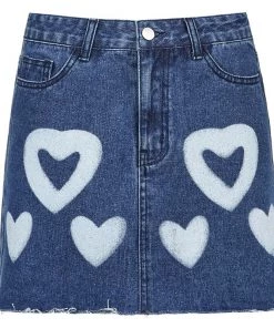 Own Saviour Skirts Heart Denim Skirt