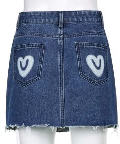Own Saviour Skirts Heart Denim Skirt