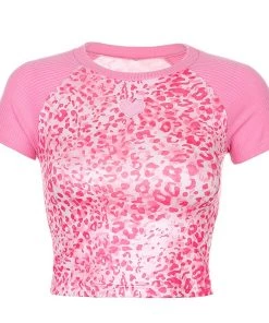 Own Saviour Tees + Tops Leopard Heart Raglan Crop