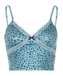 Own Saviour Tees + Tops Leopard Bow Cami Crop