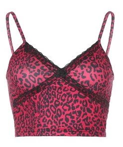 Own Saviour Tees + Tops Leopard Bow Cami Crop