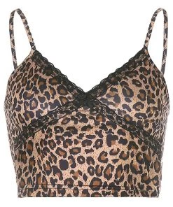 Own Saviour Tees + Tops Leopard Bow Cami Crop