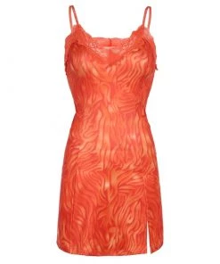 Own Saviour Orange Zebra Mini Dress