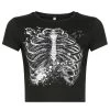 Own Saviour Black Ribcage Crop Tees + Tops