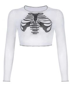Own Saviour White Ribs Mesh Crop New In