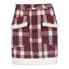 Own Saviour Red Plaid Faux Fur Mini Skirt Skirts