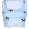 Own Saviour Blue Butterfly Vest Crop New In