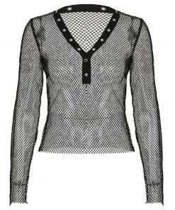 Own Saviour Fishnet Mesh LS Top