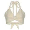 Own Saviour Cream Faux Fur Halter Crop New In