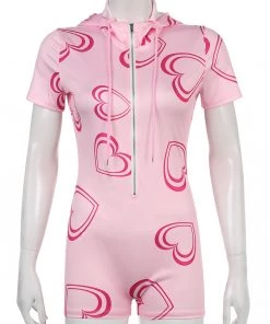 Own Saviour New In Pink Heart Playsuit