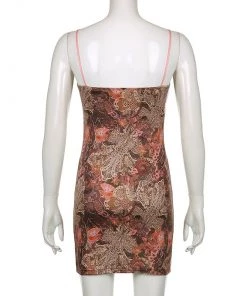 Own Saviour Dresses + Sets Brown Paisley Ruffle Mini Dress