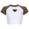 Own Saviour SS Leopard Heart Raglan Crop New In