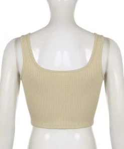 Own Saviour White/Black/Pink/Khaki/Brown Knitted Vest Crop