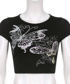 Own Saviour Black/Brown Big Butterfly Crop