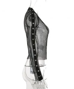 Own Saviour Fishnet Mesh LS Top