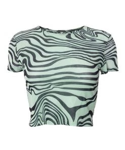 Own Saviours New In Green Swirl Crop