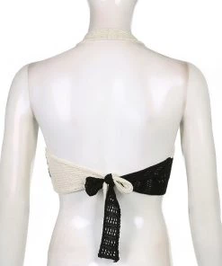 Own Saviour Black White Monochrome Halter Crop New In