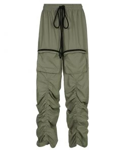 Own Saviour Green/Khaki Ruched Jogger Pants New In
