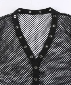 Own Saviour Fishnet Mesh LS Top