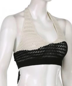 Own Saviour Black White Monochrome Halter Crop New In