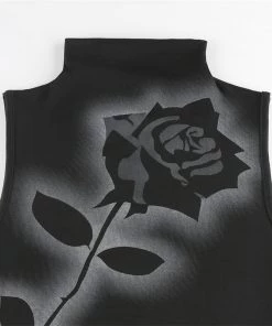 Own Saviour Rose Tattoo Turtleneck Tank Crop New In