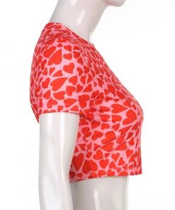 Own Saviour Pink Heart Ribbed Crop New In