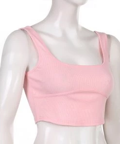 Own Saviour White/Black/Pink/Khaki/Brown Knitted Vest Crop