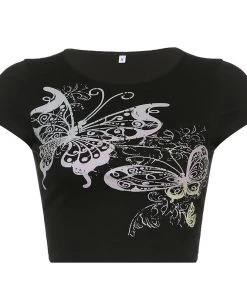 Own Saviour Black/Brown Big Butterfly Crop