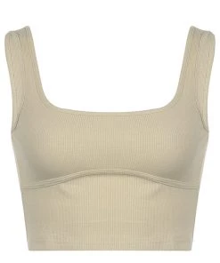 Own Saviour White/Black/Pink/Khaki/Brown Knitted Vest Crop