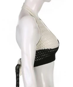 Own Saviour Black White Monochrome Halter Crop New In