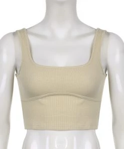 Own Saviour White/Black/Pink/Khaki/Brown Knitted Vest Crop