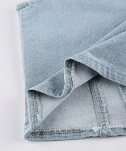 Own Saviour New In Denim Butterfly Tie Up Crop