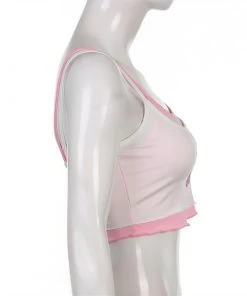 Own Saviour White Pink Rhinestone Cami Crop New In