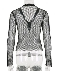 Own Saviour Fishnet Mesh LS Top