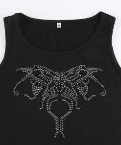 Own Saviour Rhinestone Butterfly Tank Crop New In