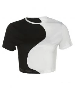 Own Saviour Black White Yin Yang Crop