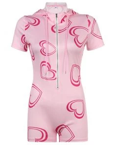 Own Saviour New In Pink Heart Playsuit