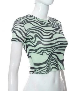Own Saviours New In Green Swirl Crop