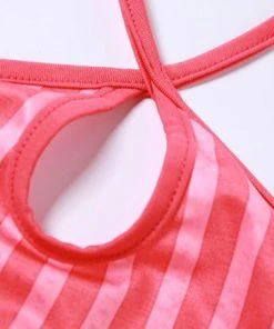 Own Saviour Hot Pink Striped Halter Crop New In