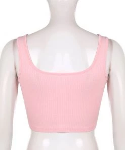 Own Saviour White/Black/Pink/Khaki/Brown Knitted Vest Crop