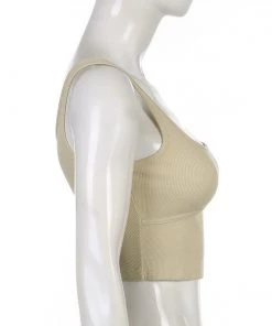 Own Saviour White/Black/Pink/Khaki/Brown Knitted Vest Crop