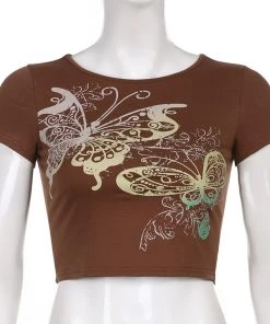 Own Saviour Black/Brown Big Butterfly Crop
