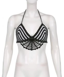 Own Saviour New In Crochet Web Halter Crop