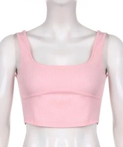 Own Saviour White/Black/Pink/Khaki/Brown Knitted Vest Crop