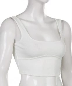 Own Saviour White/Black/Pink/Khaki/Brown Knitted Vest Crop