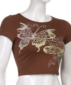 Own Saviour Black/Brown Big Butterfly Crop
